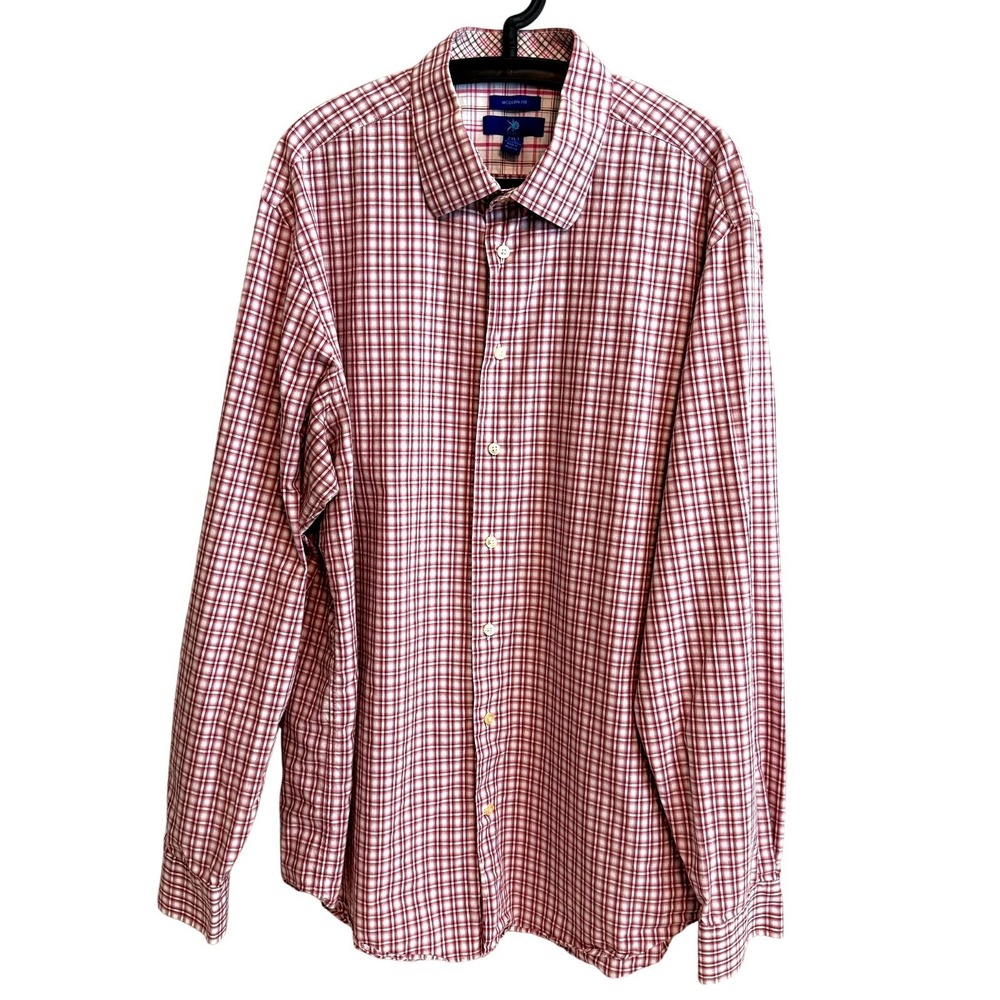 Egara Mens Modern Fit Plaid Button Shirt 2XLT Long Sleeve Casual Date Night